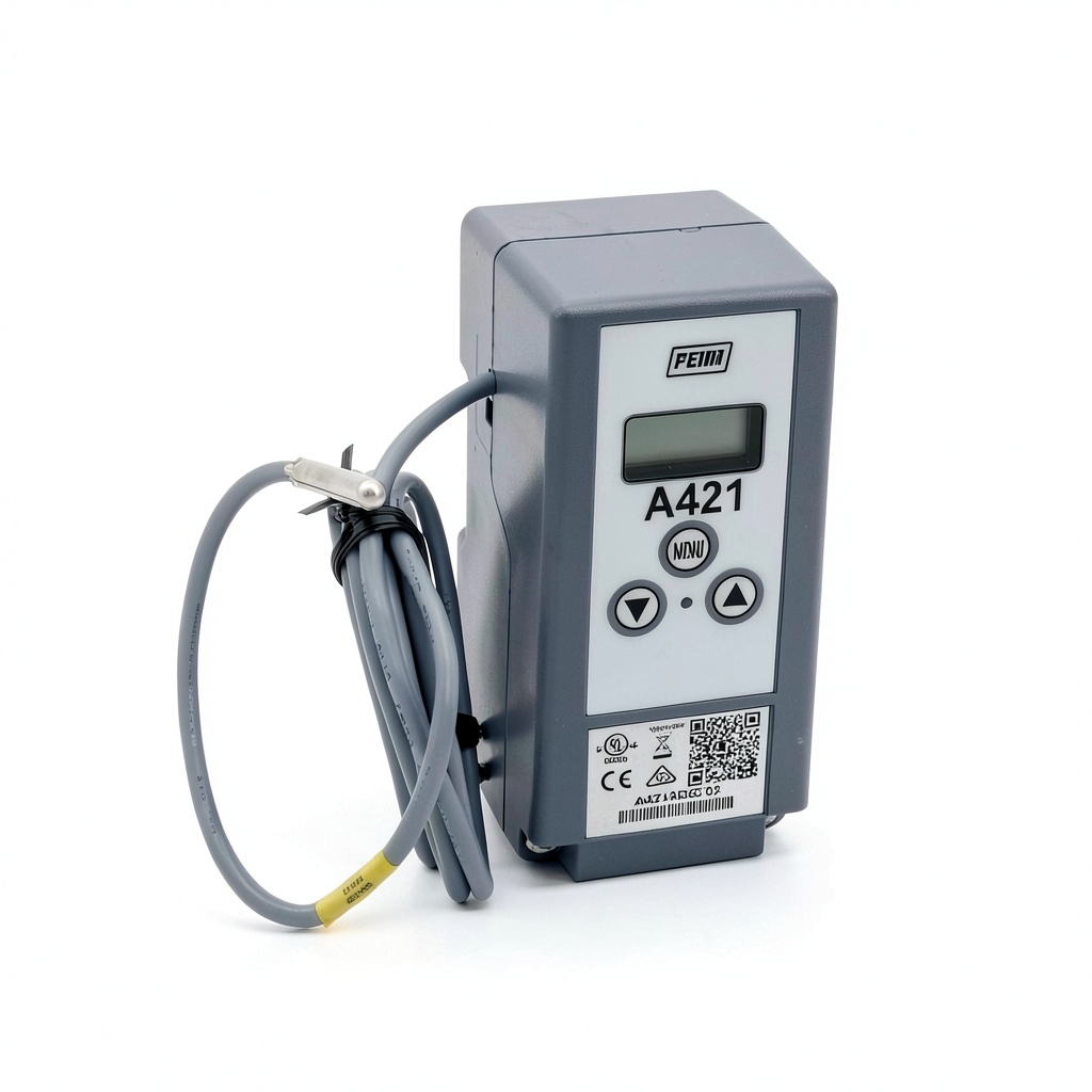 Johnson Controls temperature controller mounted in an industrial panel