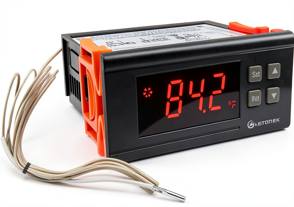 KETOTEK KT8230 temperature controller mounted in an industrial setting
