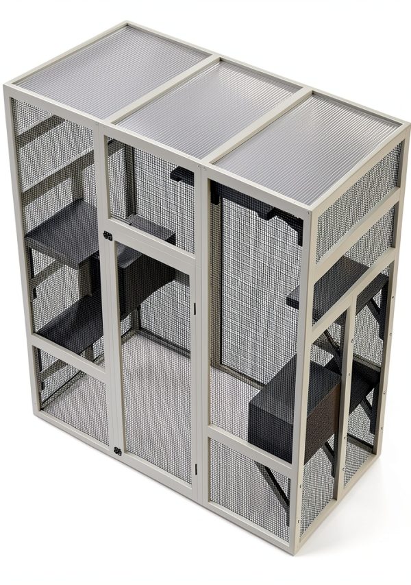 Large Catio Outdoor Cat Enclosure GarveeLife Patio Waterproof Roof-5