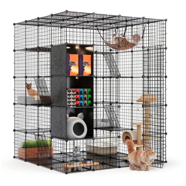 Cat Cage Large YITAHOME with Storage Cube, 5‑Tier Metal Playpen-1