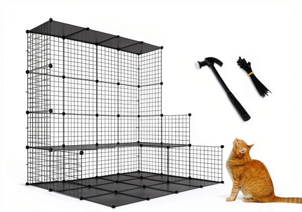Cat Cage Large YITAHOME with Storage Cube, 5‑Tier Metal Playpen-4