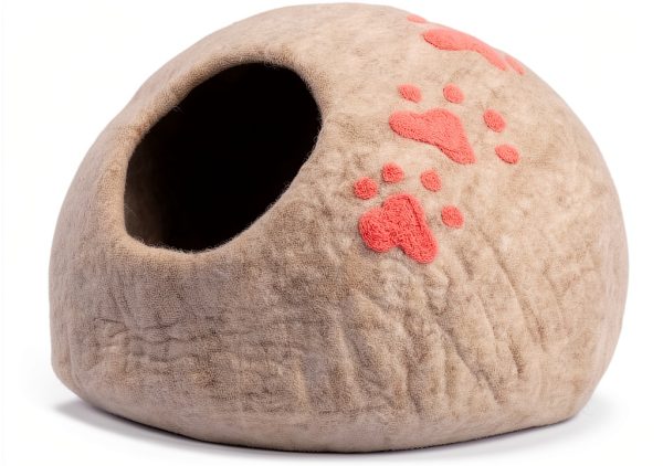 Woolygon Merino Wool Cat Cave Bed - Foldable Eco Felt Enclosure-1
