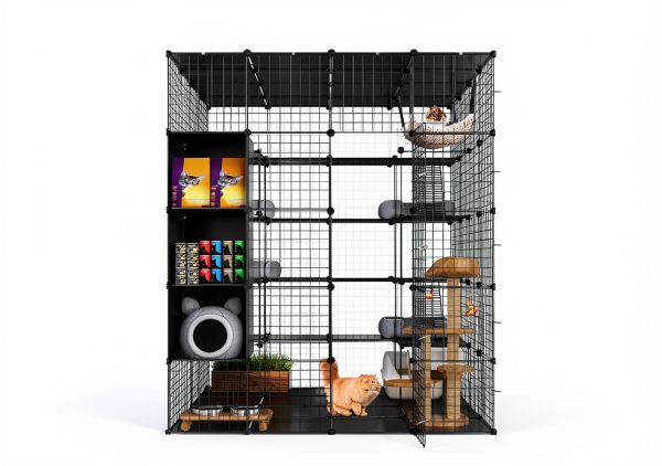 Cat Cage Large YITAHOME with Storage Cube, 5‑Tier Metal Playpen-3