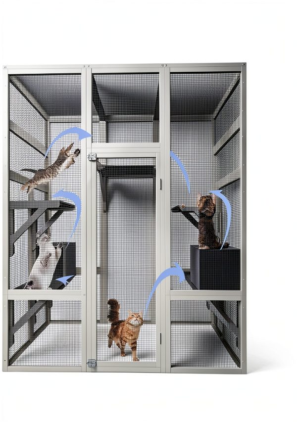 Large Catio Outdoor Cat Enclosure GarveeLife Patio Waterproof Roof-3