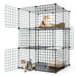 3 tier cat cage indoor enclosure by Eiiel metal wire black 2Lx2Wx3H-0
