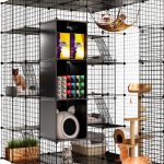 Cat Cage Large YITAHOME with Storage Cube, 5‑Tier Metal Playpen-0