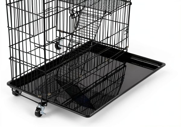 Yaheetech 49'' Collapsible Cat Cage 4-Tier Metal Cat Kennel Ferret Enclosure Chinchilla Cage with Rotating Casters/Ramp/Ladders/Hammock for Indoor Kitten-5
