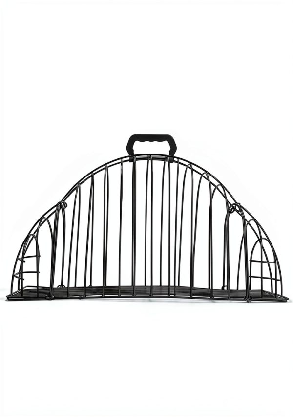 Escape-Proof Metal Cat Bathing Cage,Scratch-Resistant Grid,Dual Doors,Portable Shower Cage with Carry Handle for Small Cats (Small)-1