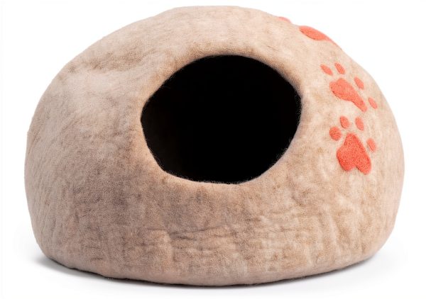 Woolygon Merino Wool Cat Cave Bed - Foldable Eco Felt Enclosure-2