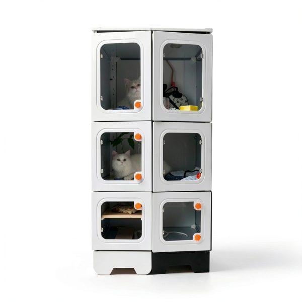 Cat Cage SNAAT WH Enclosure with Metal Playpen and Litter Box-5