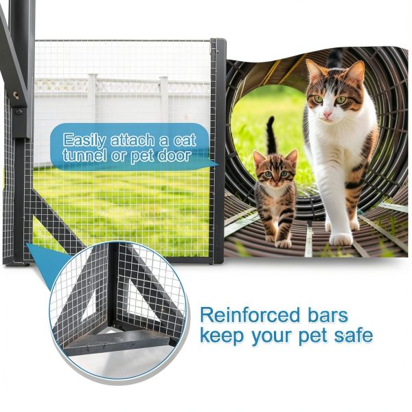 Large Cat Catio Outdoor 4 Tier Enclosure with Dual Roof by FunXplore-4
