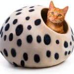 Merino Wool Cat Cave Bed Woolygon Foldable Felt Enclosure for Cats-0