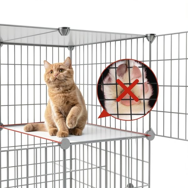 Cat Cage with Litter Box by Oneluck 4-Tier DIY Enclosure for 1-2 Cats-7