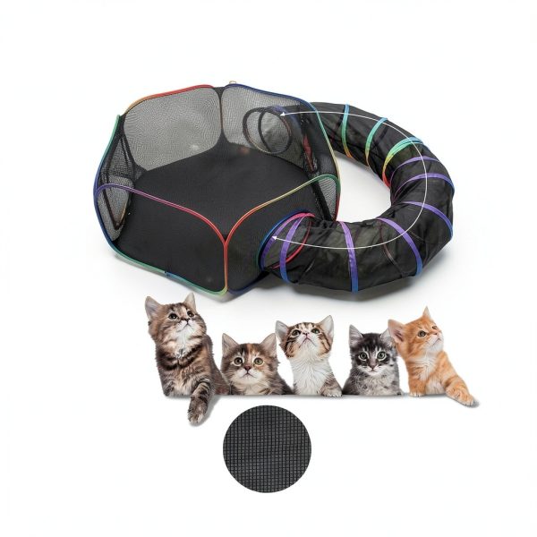 Outdoor Cat Enclosure PLITTPETTS Rainbow Playpen Foldable Tent-1