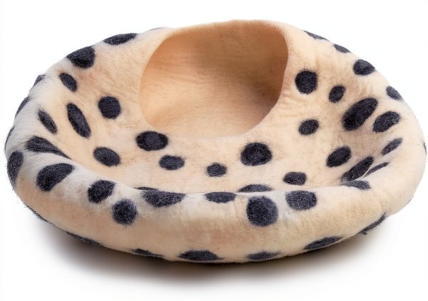 Merino Wool Cat Cave Bed Woolygon Foldable Felt Enclosure for Cats-3