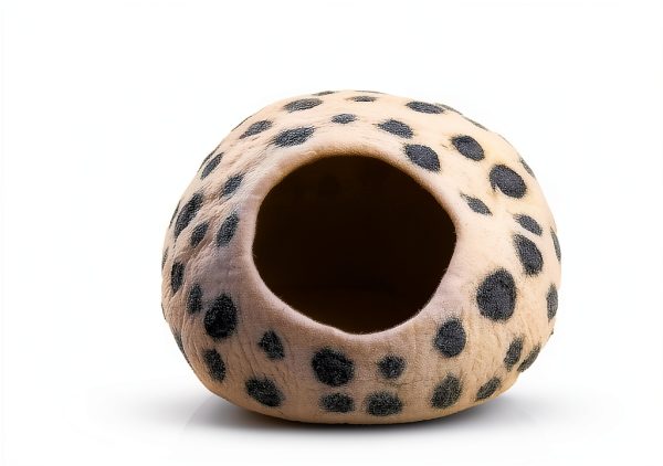 Merino Wool Cat Cave Bed Woolygon Foldable Felt Enclosure for Cats-1