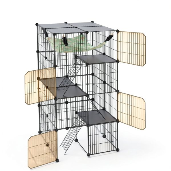 Cat Cage 4 Tier DIY Catio by Koreiman Outdoor Enclosure with Hammock-4