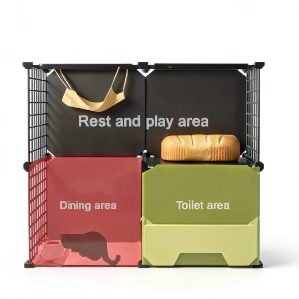 Cat Cage SNAAT WH Enclosure with Metal Playpen and Litter Box-3