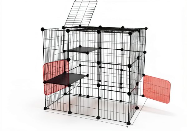 Oneluck 3-Tier Cat Cages Metal Wire 35.4"-6