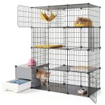 Cat Cage with Litter Box by Oneluck 4-Tier DIY Enclosure for 1-2 Cats-0