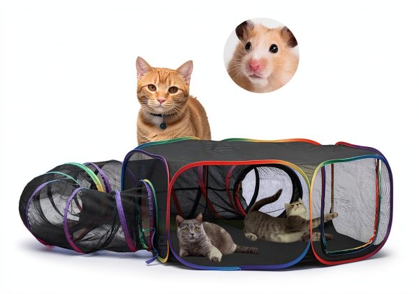 Outdoor Cat Enclosure PLITTPETTS Rainbow Playpen Foldable Tent-6