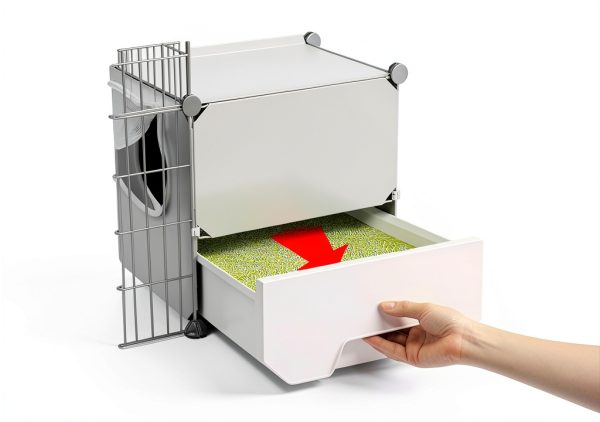 Cat Cage with Litter Box by Oneluck 4-Tier DIY Enclosure for 1-2 Cats-3